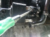 Replacing corroded oil cooler pipe on a JTD