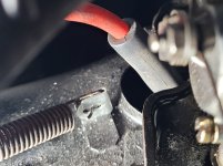 2022-08-31 Fiat 500 throttle return spring mount repair.jpg