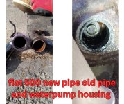 fiat 500 new pipe old pipe and waterpump housing .jpg