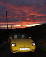 Home inc. sunset and Graeme's car 088.JPG