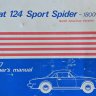 1977 Fiat 124 Spider Owner's Manual