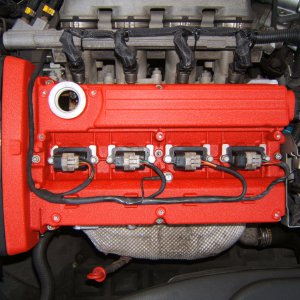 1996 Fiat Bravo 1.8 HLX Rocker Cover Powdercoated in crinkle red