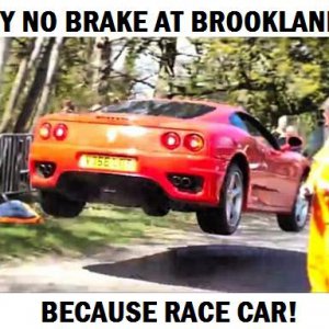 why no brake? because race car