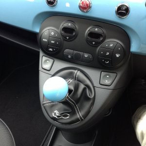 Blue gear knob & gaiter by black