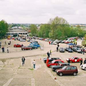 View over brooklands from the top of the turn