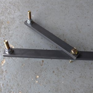 DIY pulley holder tool closeup