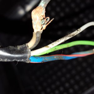 Burnt wires closeup