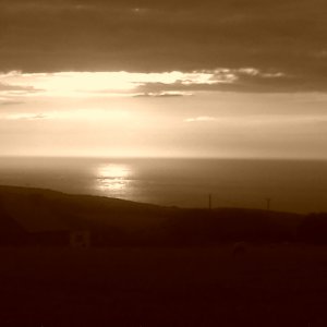 Sunset in sepia