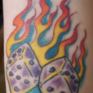 my dice n flames tattoo