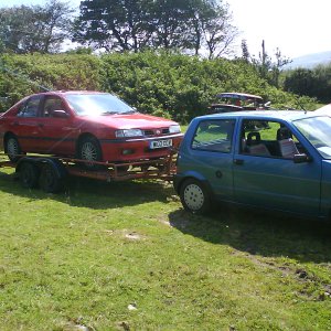 towing the primera on the trailer!