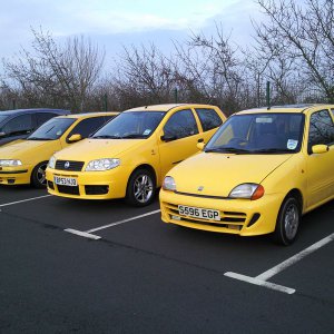 The yellow cars