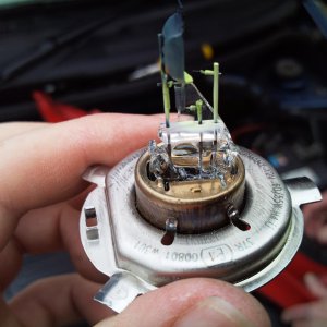 Exploded headlight bulb