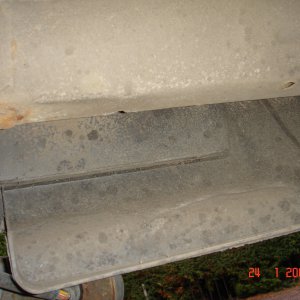 Rear underside of car.