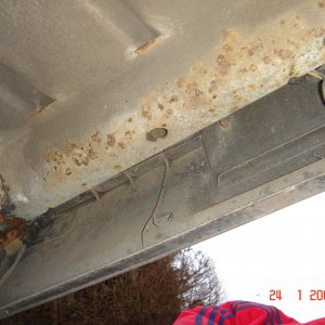 Rear underside of car.