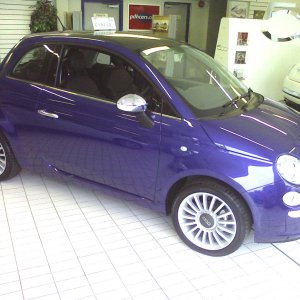 New Orleans Blue Fiat 500