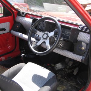 Charmania, new steering wheel.