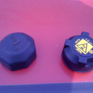 New and Old coolant caps