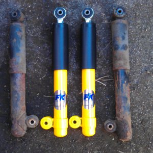 Old and new rear shocks