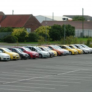 FF line up in Butlins car park