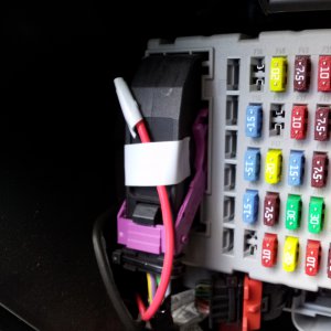 Fuse box with wire